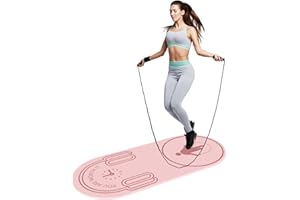 LERYG 8/20/30mm Jump Rope Mat Fitness Exercise Mat Durable, Non-Slip, Workout Mats with Jump Rope & Carrying Bag for Home Gym Flooring (55"x 24")