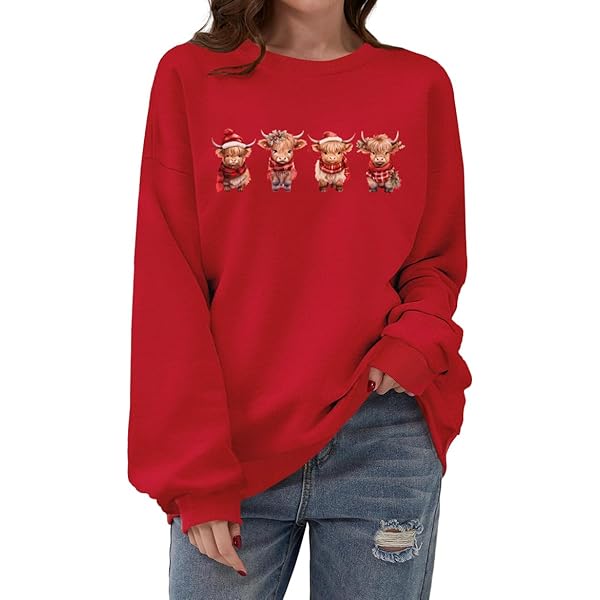 Amazon Sudadera Roja Mujer Larga Suéter Rojo Con Rayas Negras