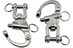 GENERIC 2Pcs Marine Swivel Snap Shackle， 316 Stainless Steel Quick Release Diving Clips Swivel Snap Hook for Sailboat Spinnaker Halyard Yacht