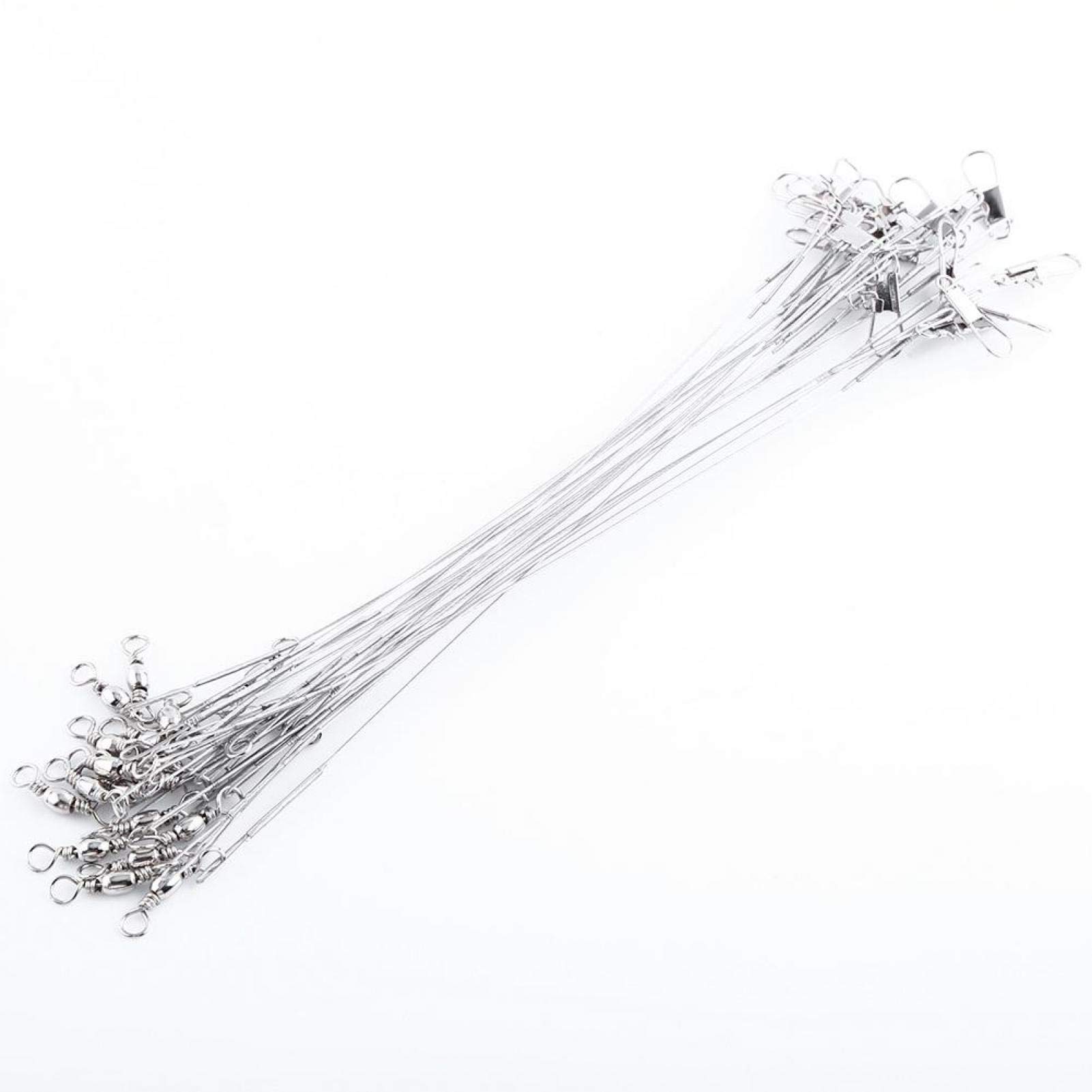 60pcs Fishing Wire Leader, Stainless Steel Fishing Wire Leader for Fishing Wire Fishing Tool(Silver)