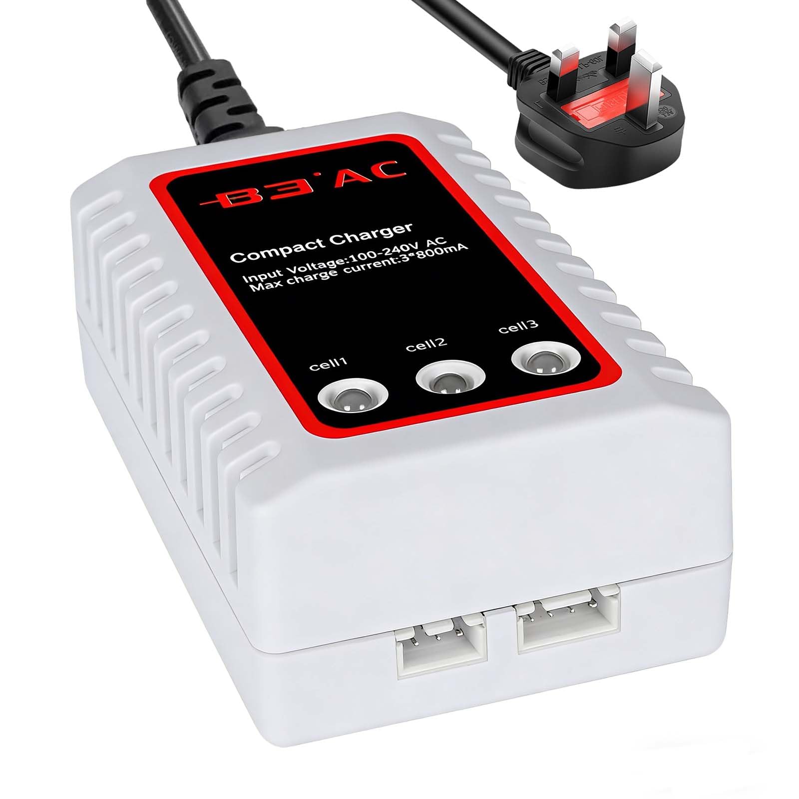 Lipo Battery Charger for 2-3S Lipo Batteries Pack (7.4V,11.1V), Compact Airsoft Battery Charger, RC Balance Fast Charger with LED Indicator for Airsoft Gun RC Car Boat Drone Quadcopter