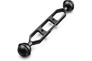 Luxagram 7" Double Ball Arm for Underwater Photography, Professional Adjustable Dual Ball Joint Light Mount, Aluminum Alloy C