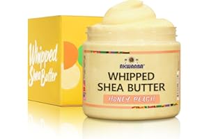 AKWAABA Yellow Whipped Shea Butter (Honey Peach) - Nourishes, Moisturizes & Soothes | Pure Shea Butter | No Dyes & Parabens | 12 oz / 340 g