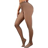 Justay Fleece Lined Tights Women Warm Thermal Fake Translucent Pantyhose Thick Sheer Leggings for Winter Gifts