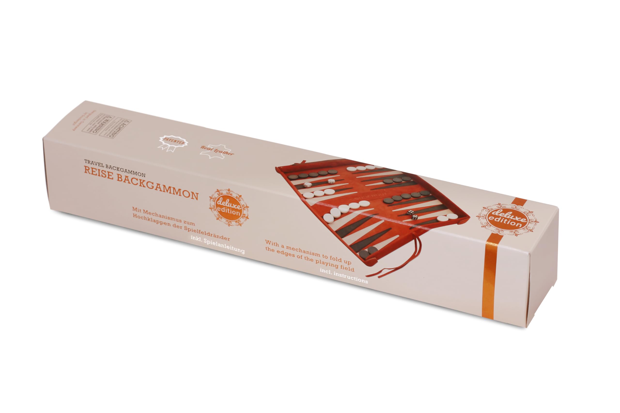 Sondergut Roll-up Portable Suede Deluxe Backgammon Game Set- Elegant Design - Pop-Up Playing Field - Ideal for RV Travel, Cruise, Airplane, Camping, Backpacking, Road Trips, Etc.