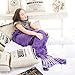 Berinfly Girls Crochet Mermaid Tail Blanket Knitting Handcraft for Kids, All Seasons Sleeping Bag Blanket(55.1'' x 27.6'')(Purple)