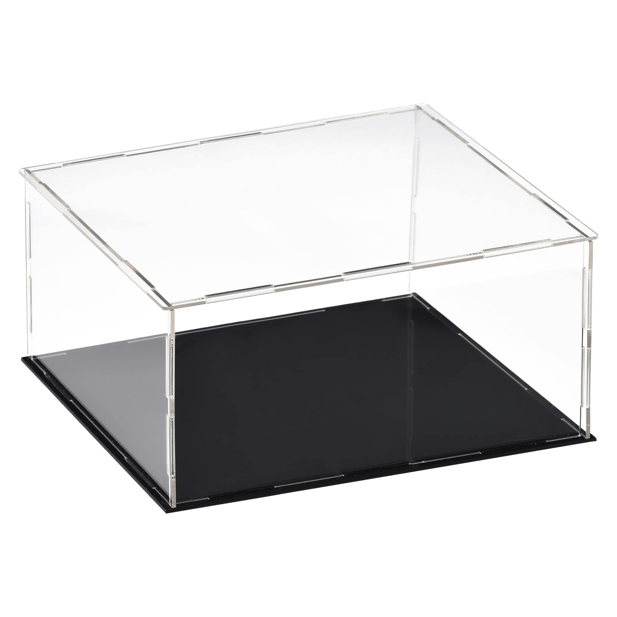 TA-VIGOR Acrylic Clear Display Case, 30 x 25 x 20cm Assemble Countertop Box Cube Organizer Stand Dustproof Protection Showcase with Black Base for Action Figures Toys Collectibles Home Storage — image 1