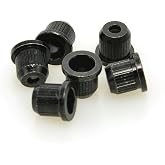 MUSIKLAN Full Solid Brass Bass String Mounting Ferrules 8mm String Bushings Through Body Rear Mount Bushings String Caps for Fender Strat Telecaster/Tele/TL Style Electric Bass Guitar(Set of 6)