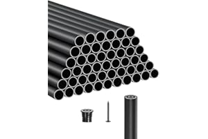 VEVOR Staircase Balusters 51 Pack, 36 in Aluminum Stair Balusters, 3/4 in Water-Proof Round Metal Spindle Railing, Hollow Dec