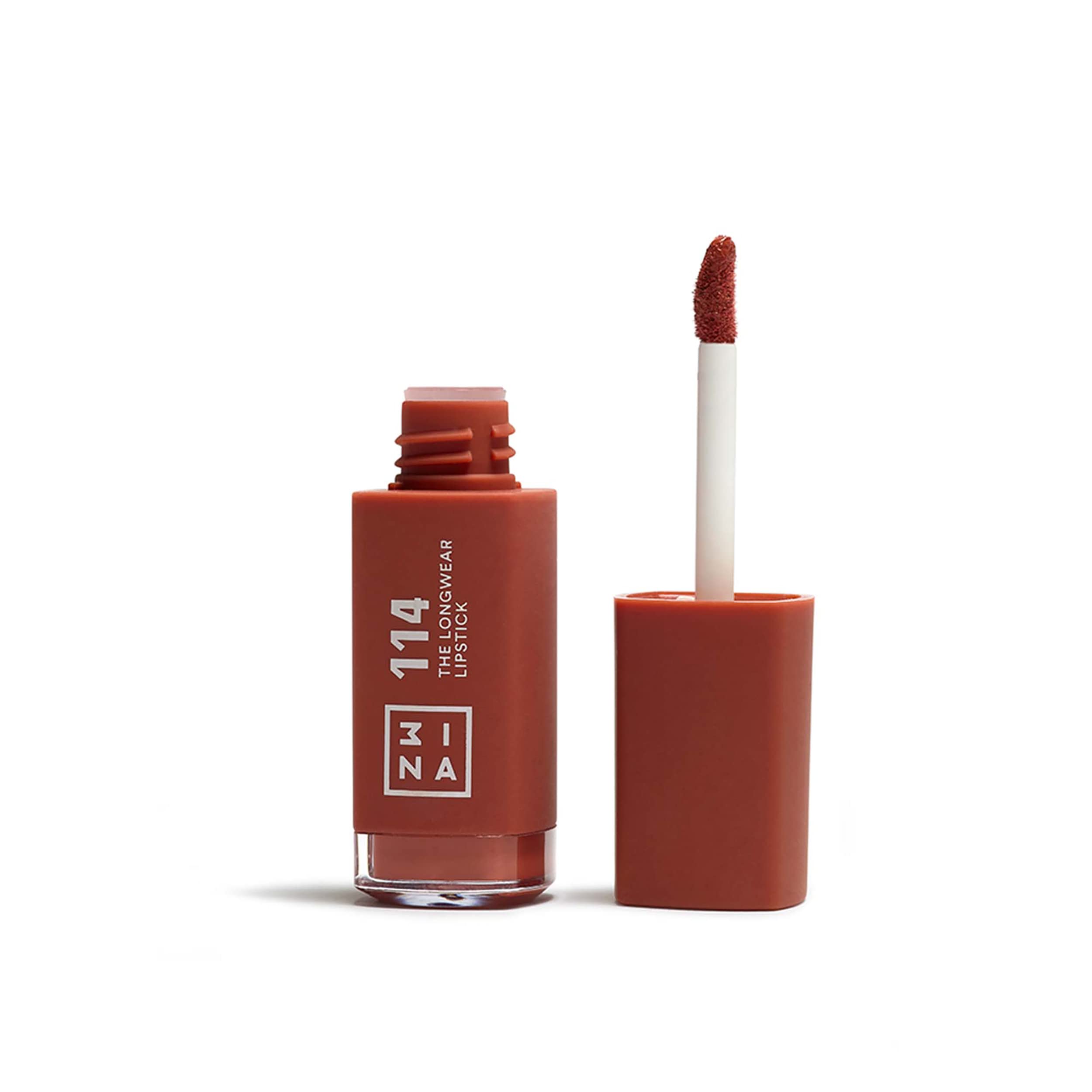 3INA MAKEUP - The Longwear Lipstick 114 - Light brown Long Lasting Lipstick - Matte Liquid Lipstick with Hyaluronic Acid