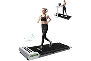 AKLUER Walking Pad Treadmill Under Desk, 2 in 1 Desk Treadmill Space Saving for Home Office, Portable Treadmill 265lbs Capacity 2.25 HP Walking Pad, Lightweight Walking Jogging Machine Installation Free