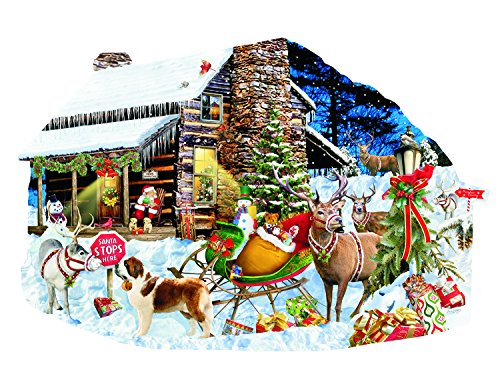 Santa's Rest Stop 1000 Pc Shaped Jigsaw Puzzle by SunsOut