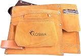 Kosma Multi-Pocket Leather Tool Apron with 11 Pockets, Hammer Loop & Tape Holder view 3