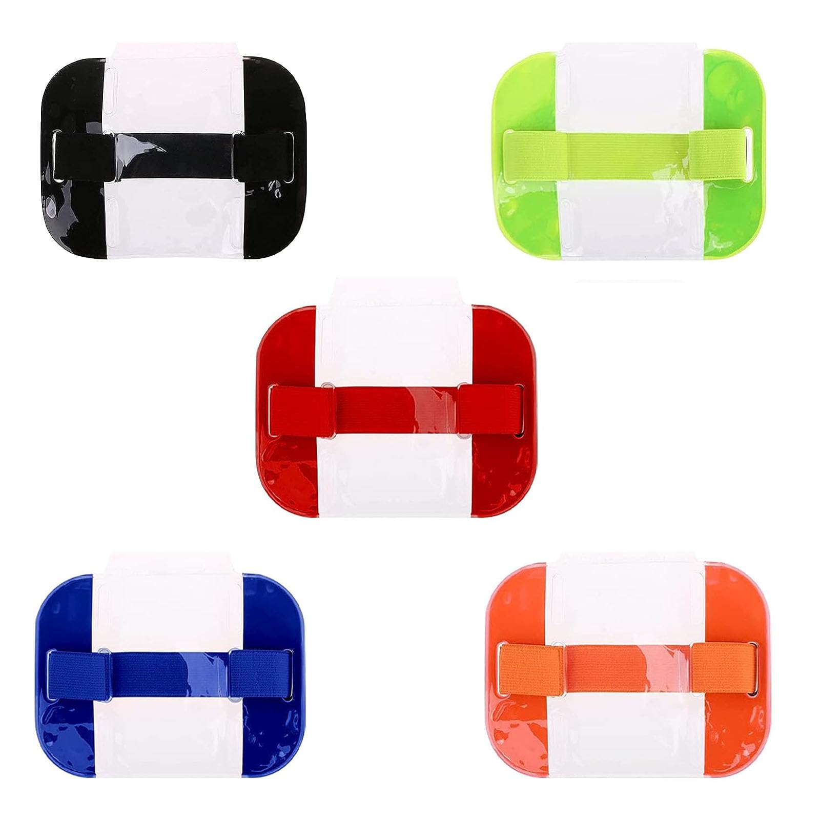 5 Pcs Sia Badge Holder, Arm Badge Holders, Armband License ID Card Insignia Holders with Adjustable Arm Band Strap for Medical Security Warehouse Factory Staff Doorman, Armband for Emergency Rescue