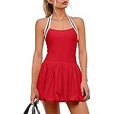 SENSERISE Womens Tennis Dress Built in Bra and Shorts Athletic Dress Golf Outfits Workout One Piece