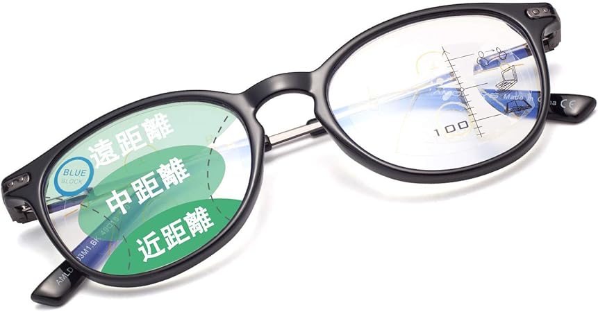 Amazon 老眼鏡 遠近両用 ブルーライトカットメンズ レディース シニアグラス リーディンググラス 軽量 ボストン メガネ オシャレ累進多焦点 Jo ジ オ Amldm1 Jo ジ オ 老眼鏡