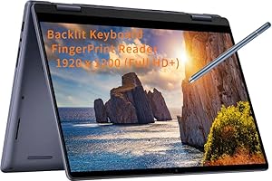Dell Inspiron 14 7445 2-in-1 Laptop, 14" FHD+ Touchscreen, AMD Ryzen 5 8640HS(Beats i7-1255U), 16GB DDR5 RAM, 1TB PCIe SSD, Backlit KB, FP Reader, Type-C, FHD Webcam, Win 11 Home, w/BWE Stylus Pen