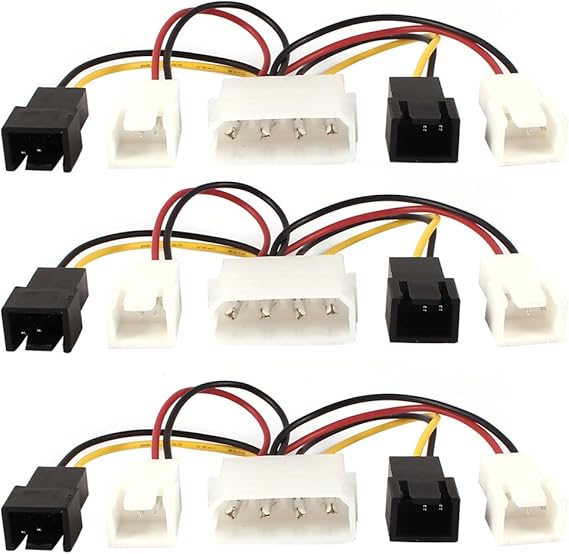 3 Stücke PC Lüfter 4 pin IDE auf 2 + 2 2 pin Kabel Amazon.de Elektronik