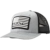 Ariat Youth Raised US Flag Cap, Grey/White