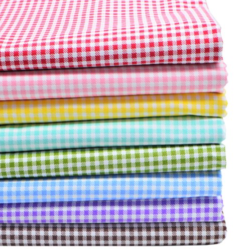 iNee Gingham Fat Quarters Fabric Bundles, Quilting Fabric for Sewing Crafting, 18"x 22" (Gingham)