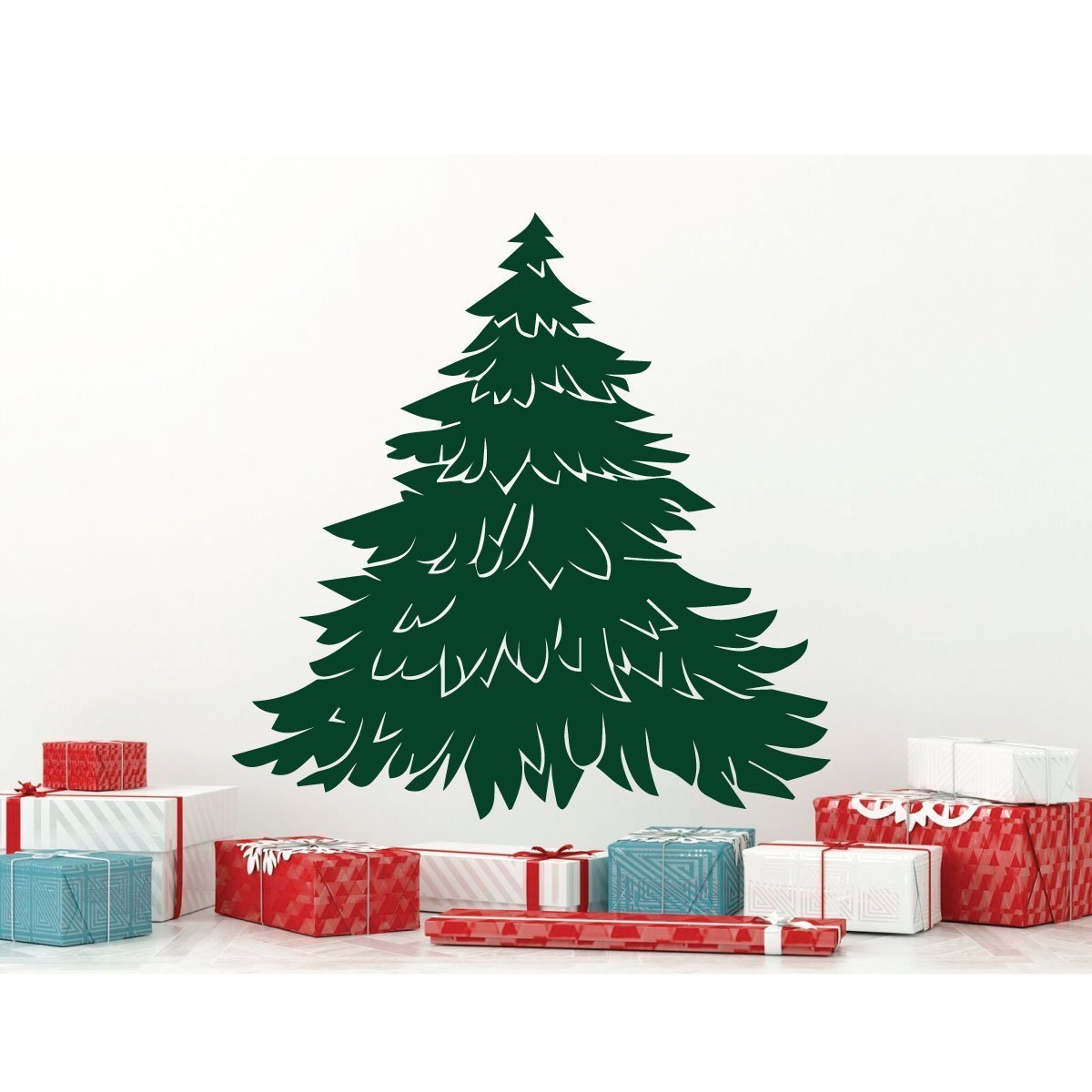 Christmas Tree Wall Decal Silhouette Holiday Vinyl Decor