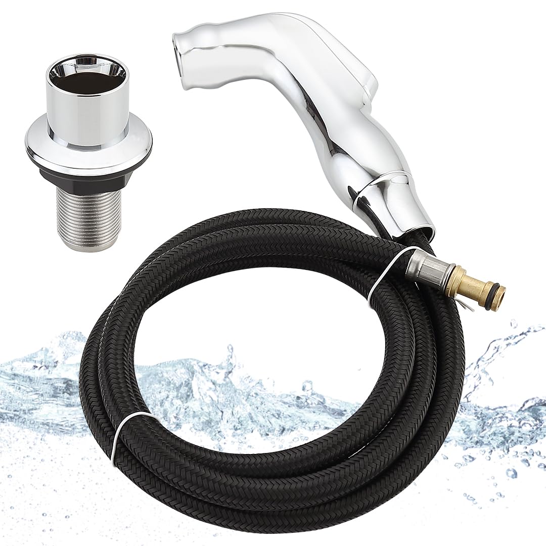 Photo 1 of Liberflow Kitchen Replacement Side Sprayer Compatible with Moen Universal Chrome Sink Hose Attachment for Faucet, Use with Kitchen Sink Faucets Parts, 179108