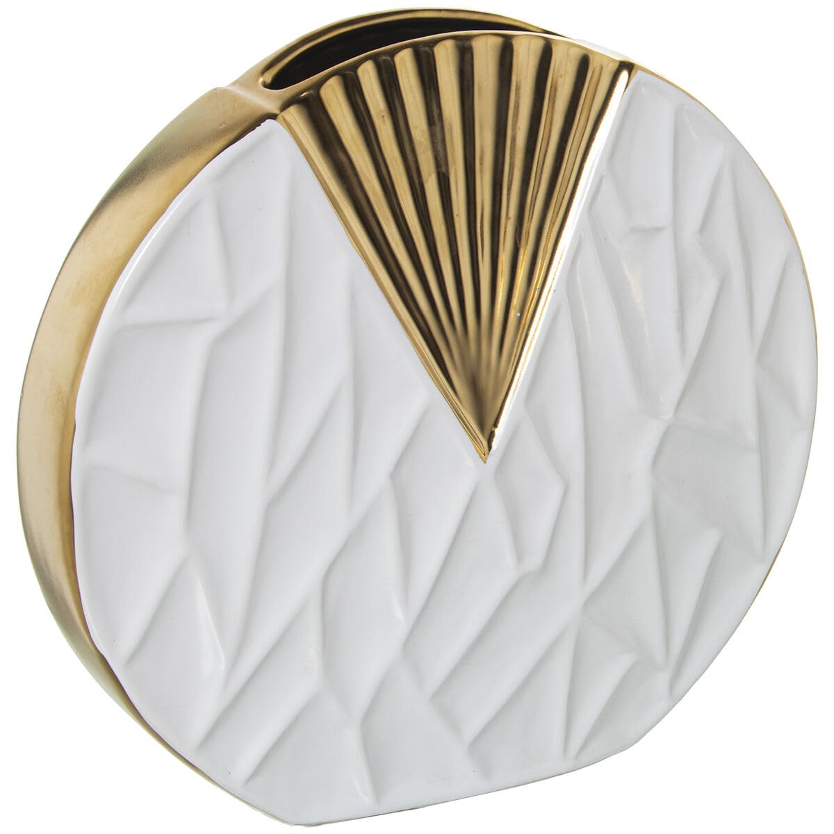 Alexandra House Living Vase White Gold Ceramic 9 x 25 x 23 cm