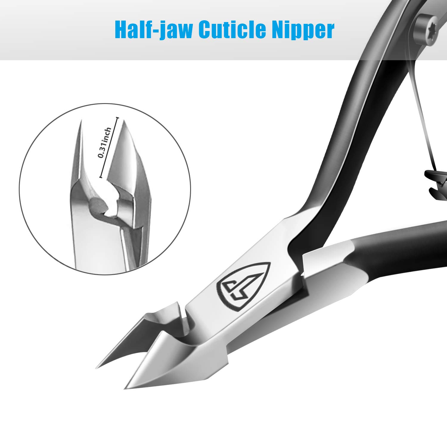 Cuticle Nipper with Cuticle Pusher-Professional Grade Stainless Steel Cuticle Remover & Cutter-Durable Manicure and Pedicure Tool-Beauty Tool Perfect for Fingernails and Toenails (Titanium Black): Beauty