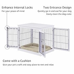 unipaws Furniture Style White Dog Crate for Medium