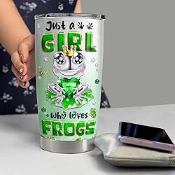 SANDJEST Frog Tumbler 20oz Girl Who Loves Frogs Cup