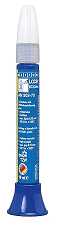 Weicon 30270110 WEICONLOCK AN 302-70 Schrauben-und Stehbolzensicherung 10ml hochfester Gewinde Kleber, grün