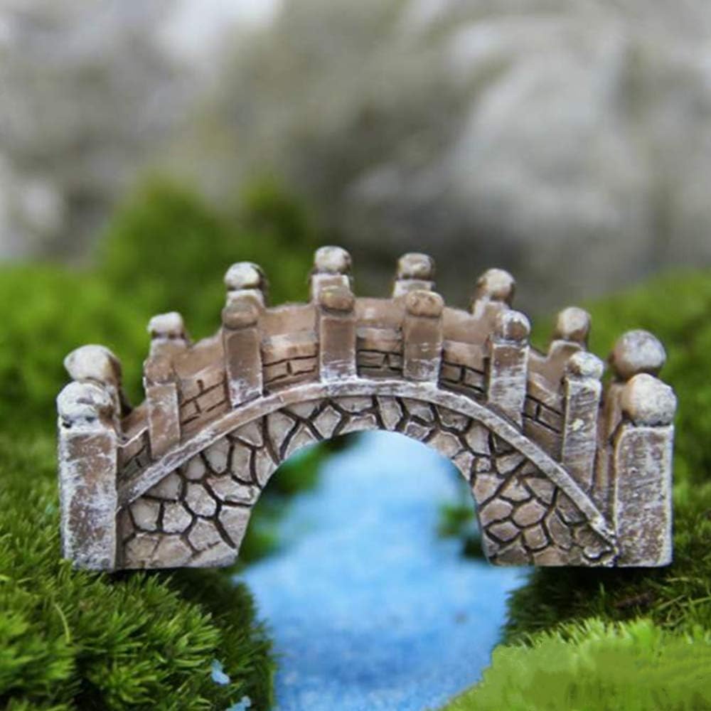 2 Pcs Vintage Resin Arch Bridge Mini Garden Bridge Miniature Bridge for