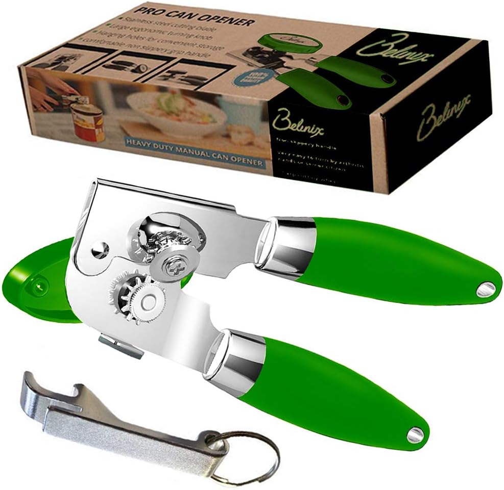 The Best Manual Can Opener Professional Heavy Duty .Stainless Steel,Good Soft Grips Handle.Easy Turn Knob,Open Cans And Tins Effortlessly.Safety Smooth Edge.Works Great,Durable.