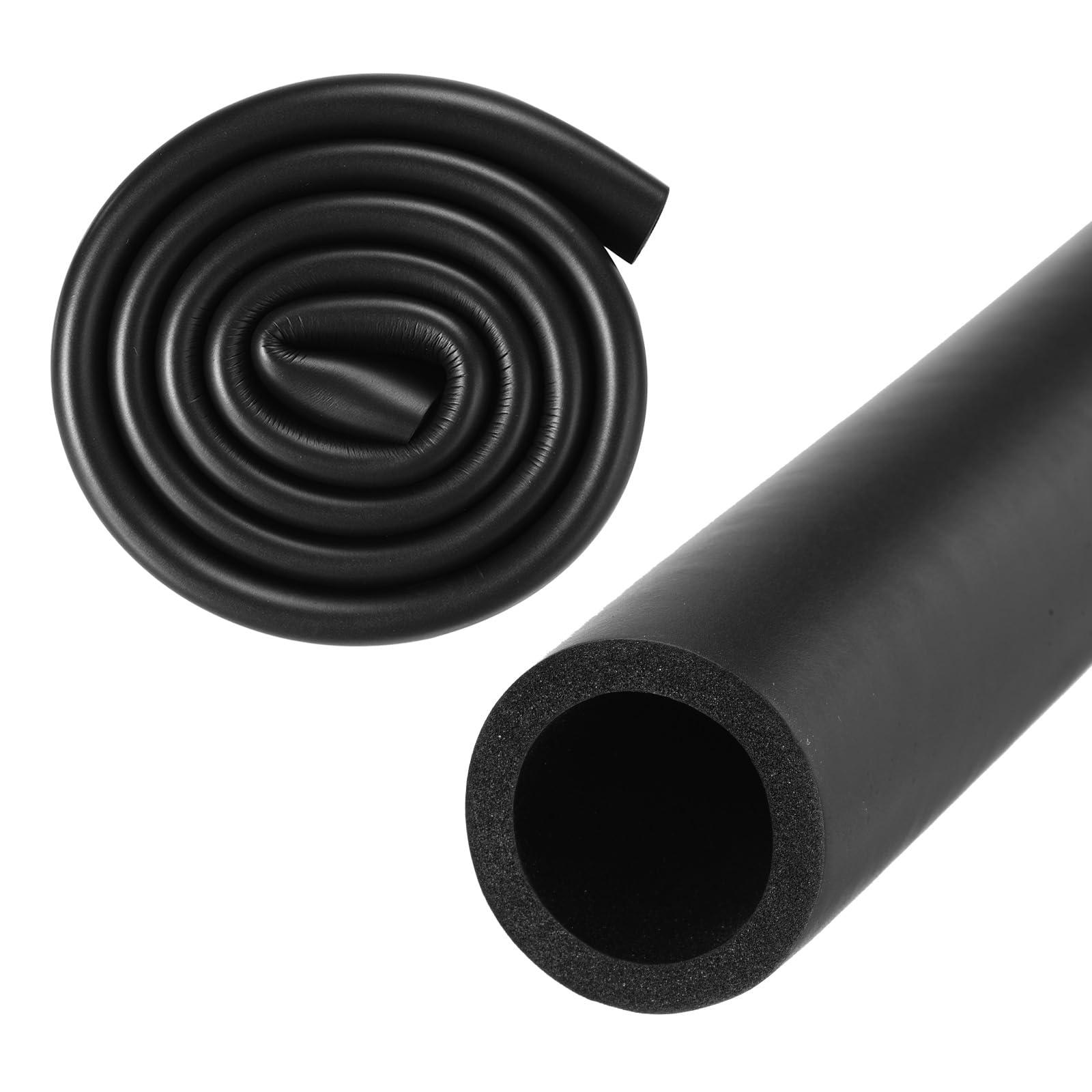 M METERXITY Pipe Insulation Foam Tube, 32mm ID 44mm OD 3.3Ft 1m Length, Soft Flexible Foam Tubing Pipe Foam Insulation for Handle Grip Support/Guitar Stand/Roof Racks [Black]