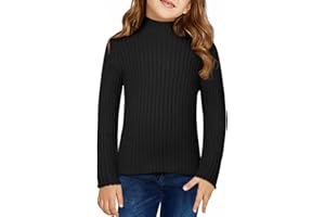 DOKOTOO KIDS Girls Turtleneck Sweater Kids Casual Long Sleeve Knitted Slim Fit Pullover Tops 7-15 Years