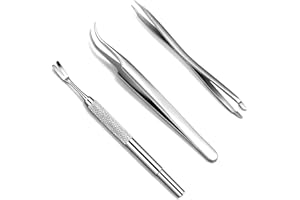 Rypet Tick Remover Tool Set - Stainless Steel Tick Remover Kit for Cats Dogs and Humans(Pack of 3)