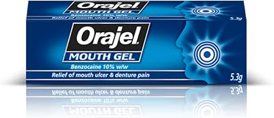 Orajel Mouth Gel Denture Ulcer Relief Benzocaine 10% 5.3 g