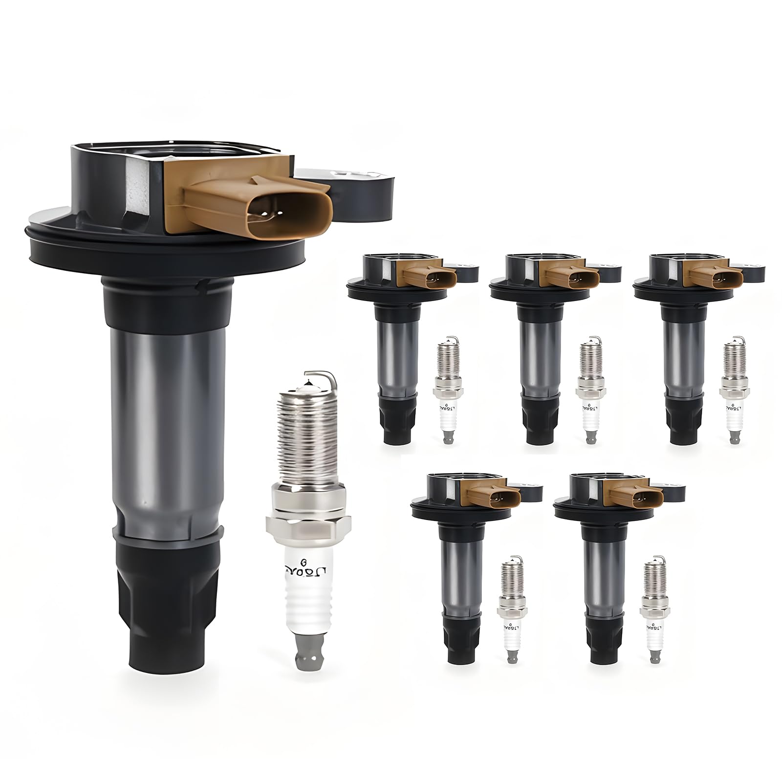 Photo 1 of Muge Racing 6PCS UF646 Ignition Coils & SP534 Spark Plugs Compatible with 3.5L V6 2011-2017 Ford F150/Expedition/Explorer/Flex/Transit/Taurus/Police Interceptor & 2013-2016 Lincoln Navigator/MKT/MKS