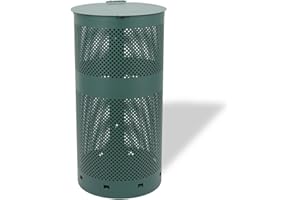 ZERO WASTE USA - Round Outdoor 10 Gallon Dog Waste Station Waste Can Replacement - 100% Rust-Free, Powder-Coated, Commercial Grade Aluminum. 10-Year Warranty (Matte Green)