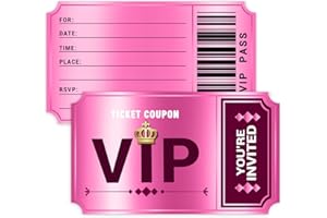 wuguimeii 20 Double-Sided Design Birthday Party Invitations with Envelopes Movie VIP Party Invitations, Baby Shower Parties Invites Supplies Favors Rose Red