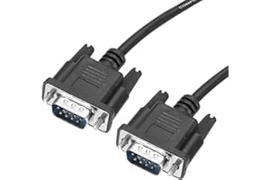 MECCANIXITY 16.4 ft DB9 RS232 Serial Cable, Straight Through RS-232 Male to Male 9 Pin Extension Cable for Data Communication