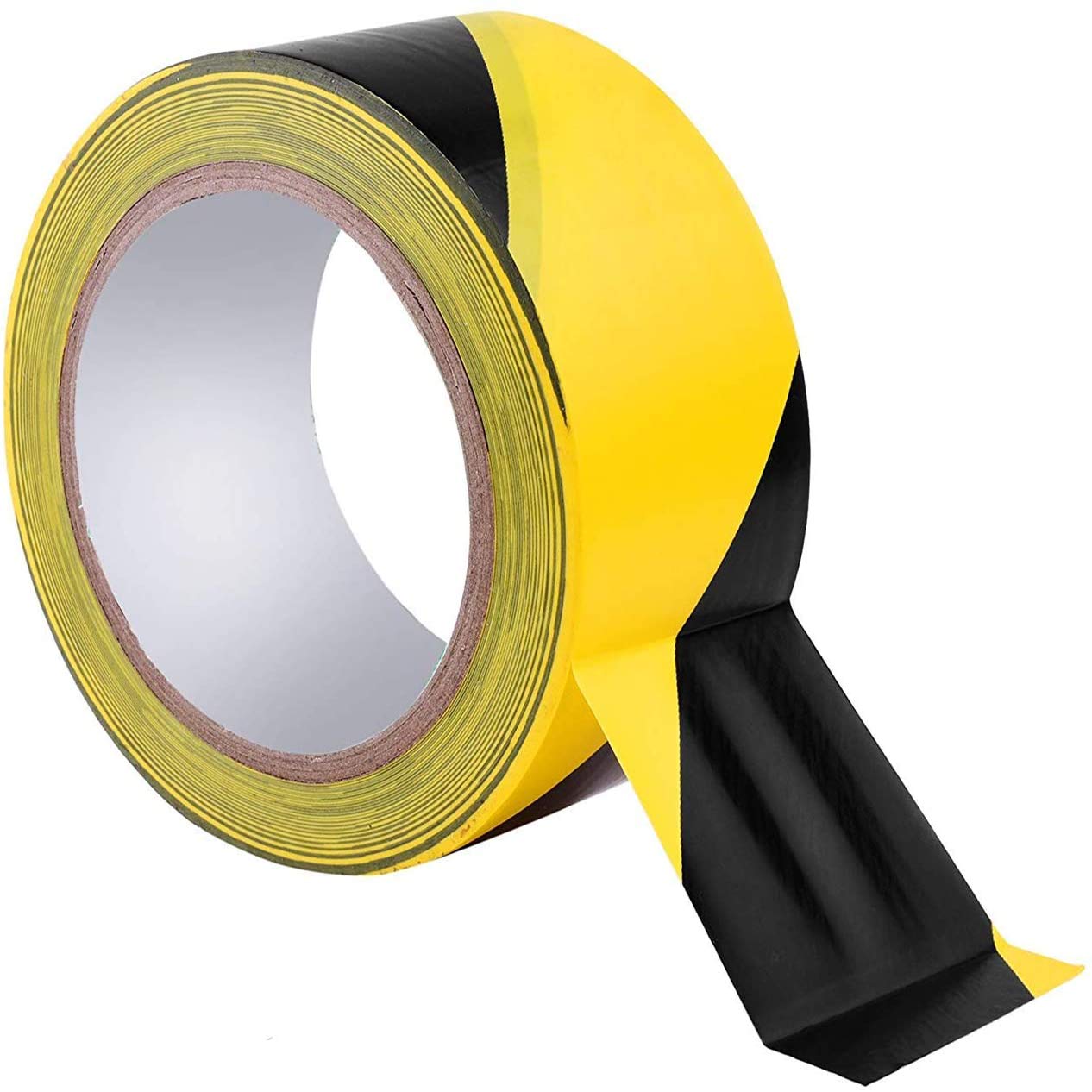 Hazard Tape Black and Yellow Floor Marking Tape - High-Visibility & Adhesive Caution Tape Roll, Warning Safety Stripe for Walls Steps, Barrier, Warehouse, Factory, Workshop Use