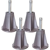4PCS Steel Stem Replacement Bed Frame Feet with Plastic Inserts | Prevent Sliding, Replace Wheels, Stable, Durable, Create Under-Bed Storage Space, Easy to Install, Universal, Heavy Duty