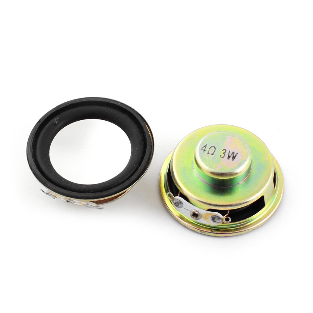 sourcing map 2 Pcs 40mm Diameter Round External Magnet Speaker Horn 4Ohm 3W