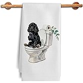 TAZSWDMM Black Cocker Spaniel Dog Hand Towels, Cocker Spaniel Gifts for Women, Dog Lover Mom Dad Gifts Decorative Hand Towels for Bathroom Washroom Restroom, 16x24 Inch