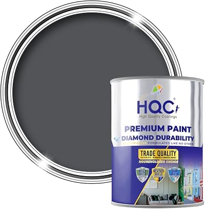 HQC Weather Shield Classic Grey Masonry Paint 1L Weatherproof Acrylic Resin