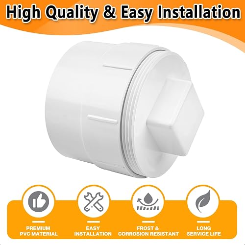 6 Inch PVC Sewer Cleanout Adapter With Plug Pipe Fitting...