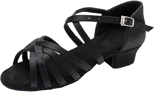 Amazon Gratty ダンスシューズ キッズ ラテンダンスシューズ 社交ダンス シューズ レディース ヒール約3 5cm ストラップ ラテンダンス 子ども モダン ダンスシューズ ダンス用品 女性ラテンシューズサルサ シューズ 室内用 Gratty ダンス