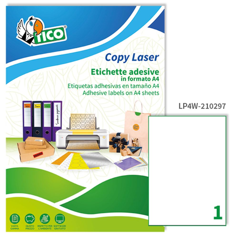 TICO 947878 Box 100 Sheets Label White