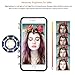 Guojia Camera case Compatible iPhone 7 Plus/8 Plus, Cute Design Silicone Cover with Selfie Fill-in Light,Mirror,Long Strap Rope,TPU+PC Rotatable Holder Stand Case,Gift for Girls Womens Black